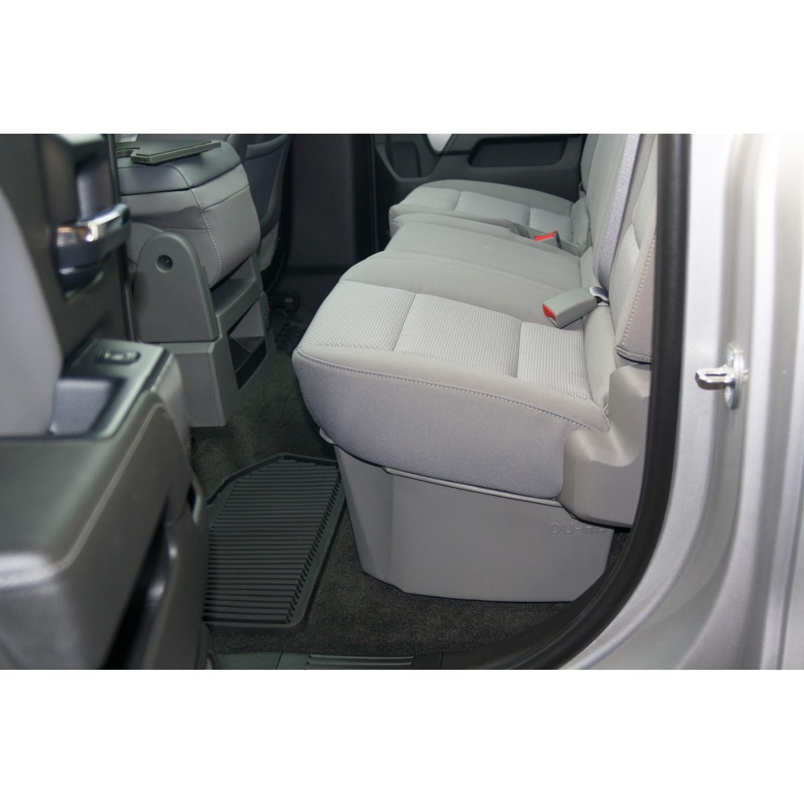 Under Seat Storage DuHa 10306 fits 2014-2019 Chevy Silverado/GMC Sierra Double Cab Classic Style Body | Tan Heavy-Duty Back Seat Organizer | Includes Dividers