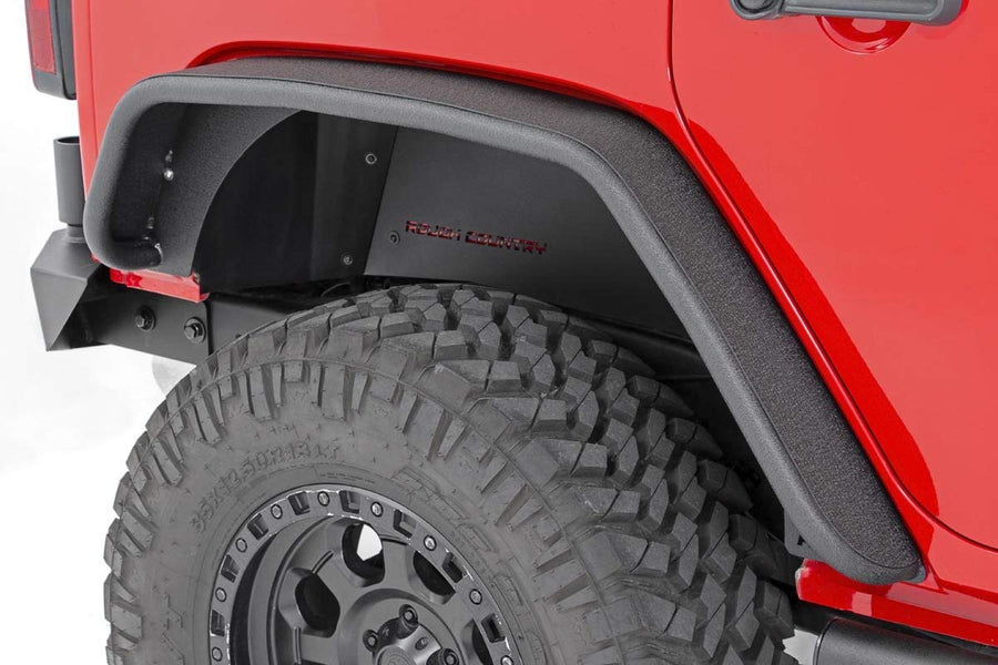 5" Rear Tubular Fender Flares Rough Country for 07-18 Jeep Wrangler JK - 10532