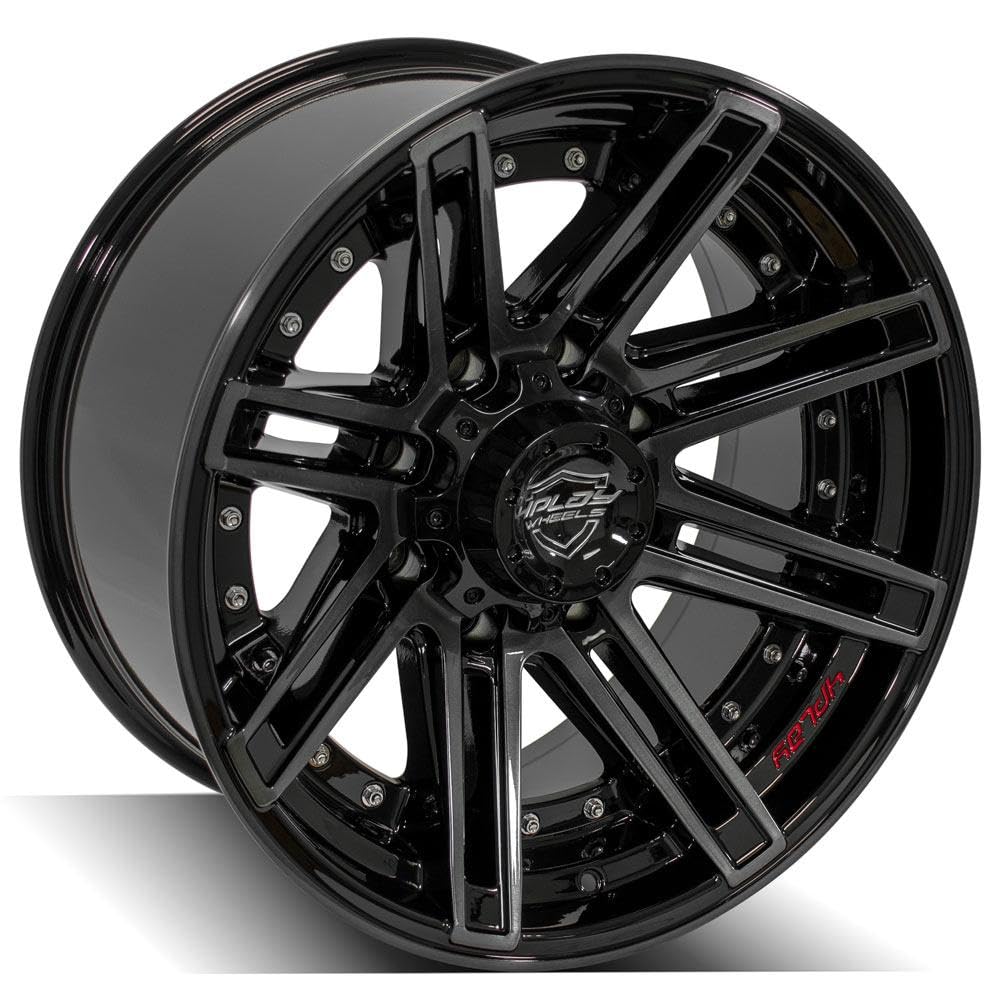 4PLAY Tires 4P08-20100-5D55-24BBT Brushed Black Wheel Painted (20 x 10. inches /5 x 127 mm, -24 mm