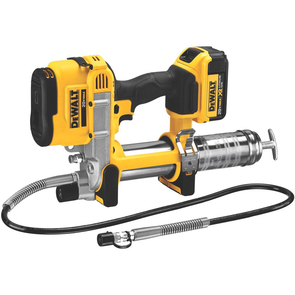 20V MAX DEWALT Grease Gun Kit with 4.0Ah Battery and Charger, Cordless Grease Gun, LED Light, 42” Hose, 10,000 PSI, Variable Speed Triggers (DCGG571M1)