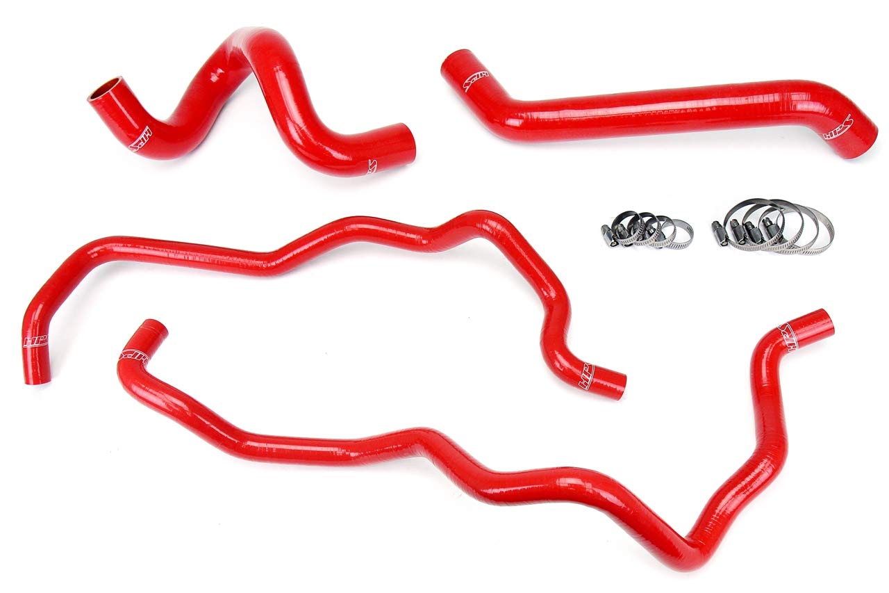 Red HPS 57-1220-RED Silicone Radiator Coolant/Heater Hose Kit