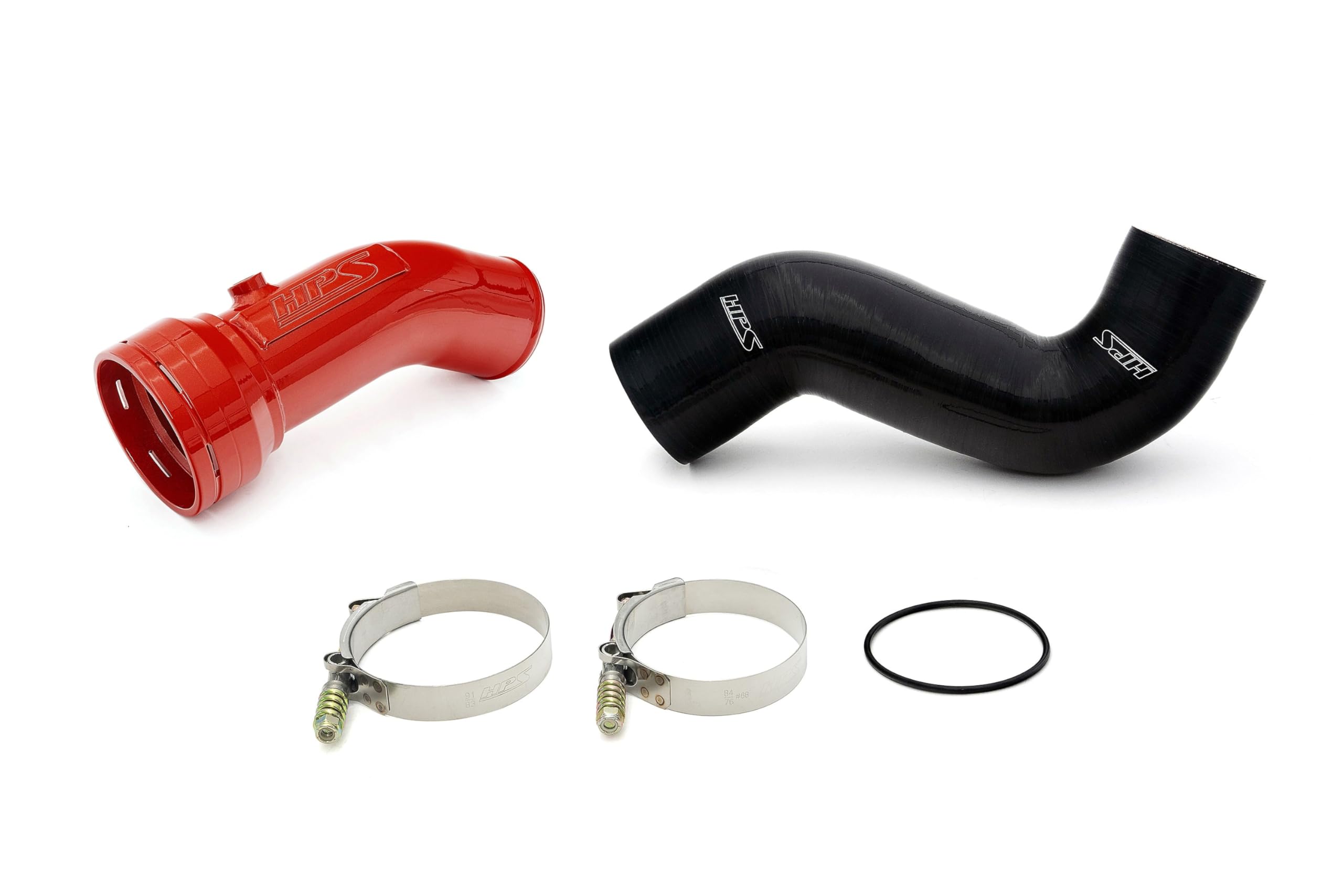 HPS Intercooler Red Charge Pipe Kit Cold Side Compatible for 2017-2023 Ford F250 F350 F450 F550 Superduty Powerstroke 6.7L Diesel Turbo, 17-155R