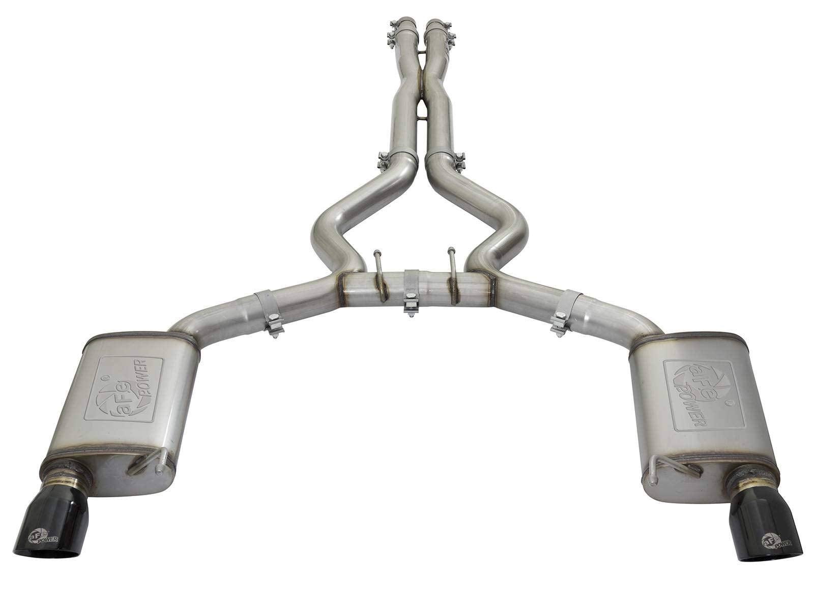 aFe Power Mach Force-Xp 49-33072-1B 3in 304 Stainless Steel Cat-Back Exhaust System with Black Tip, 1 Pack