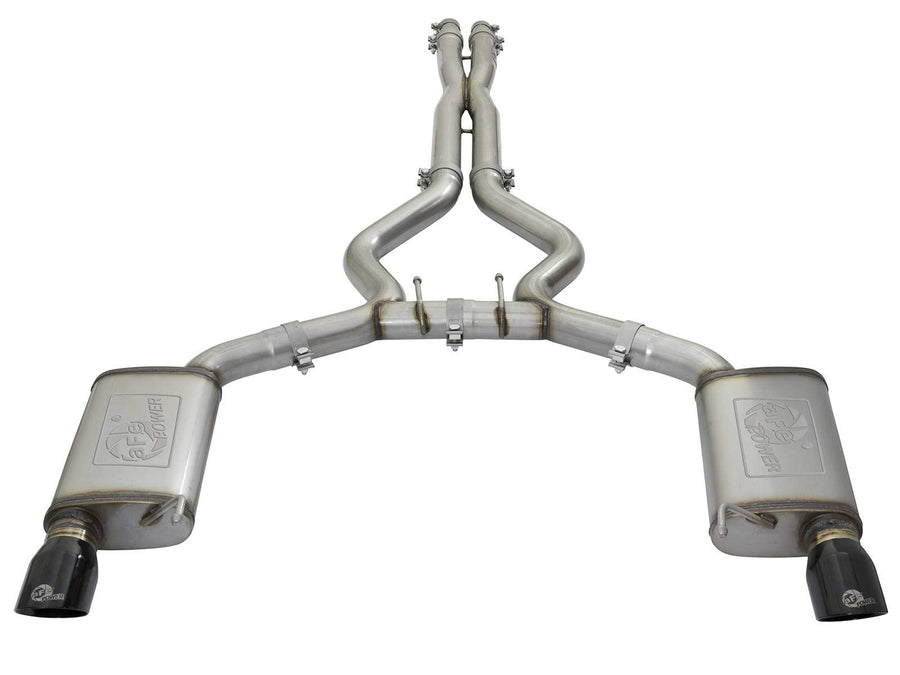 aFe Power Mach Force-Xp 49-33072-1B 3in 304 Stainless Steel Cat-Back Exhaust System with Black Tip, 1 Pack