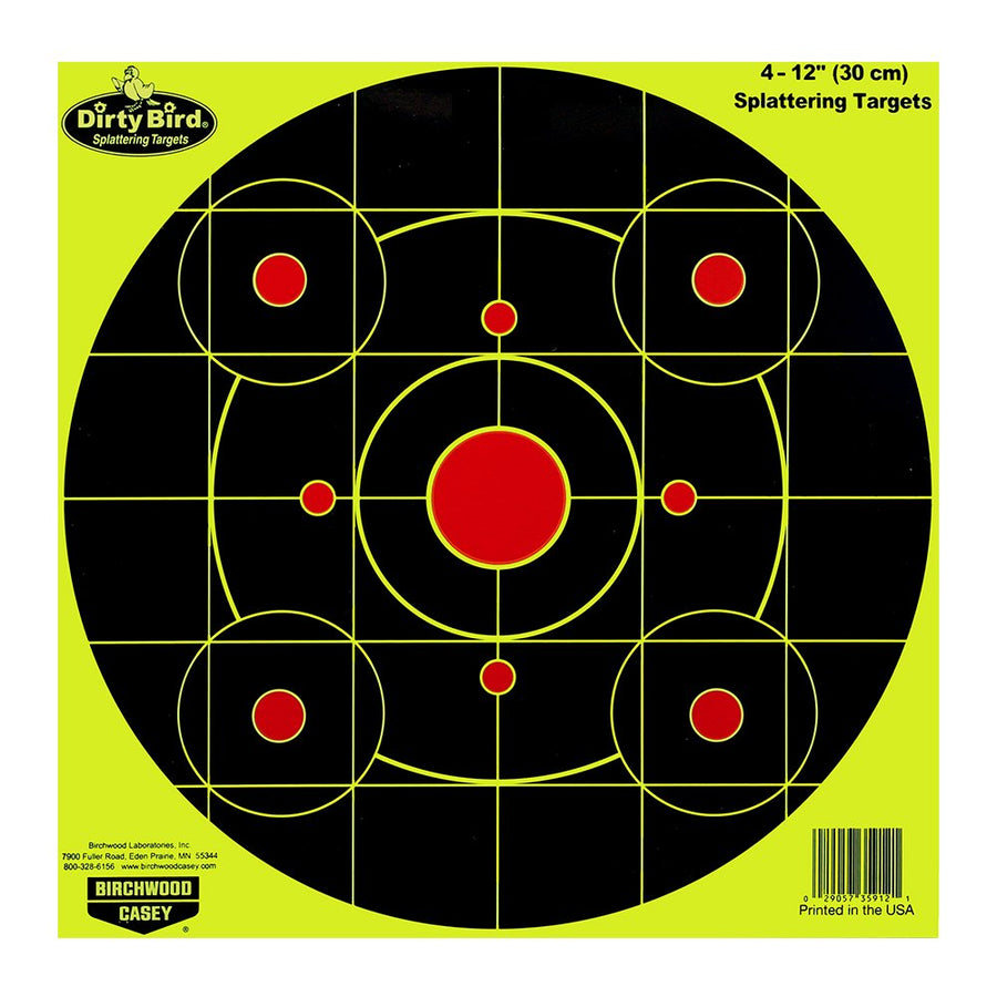 Birchwood Casey Chartreuse Dirty Bird Bull's-Eye Target (Per 25), 12-Inch