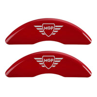 Brake Caliper Covers MGP for Tesla Model S 2012-2020 (Fits 19”+ Wheels - Requires Mando Rear Brake) Red Powder Coated Finish, Engraved Silver MGP Logo, Aluminum Caliper Covers (Set of 4)