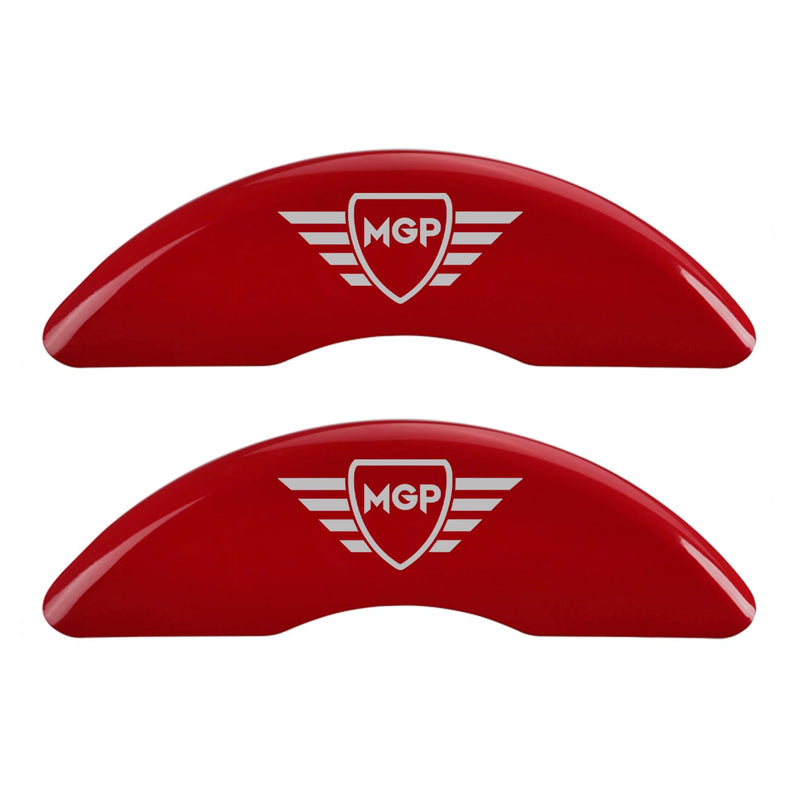 Brake Caliper Covers MGP for Tesla Model S 2012-2020 (Fits 19”+ Wheels - Requires Mando Rear Brake) Red Powder Coated Finish, Engraved Silver MGP Logo, Aluminum Caliper Covers (Set of 4)