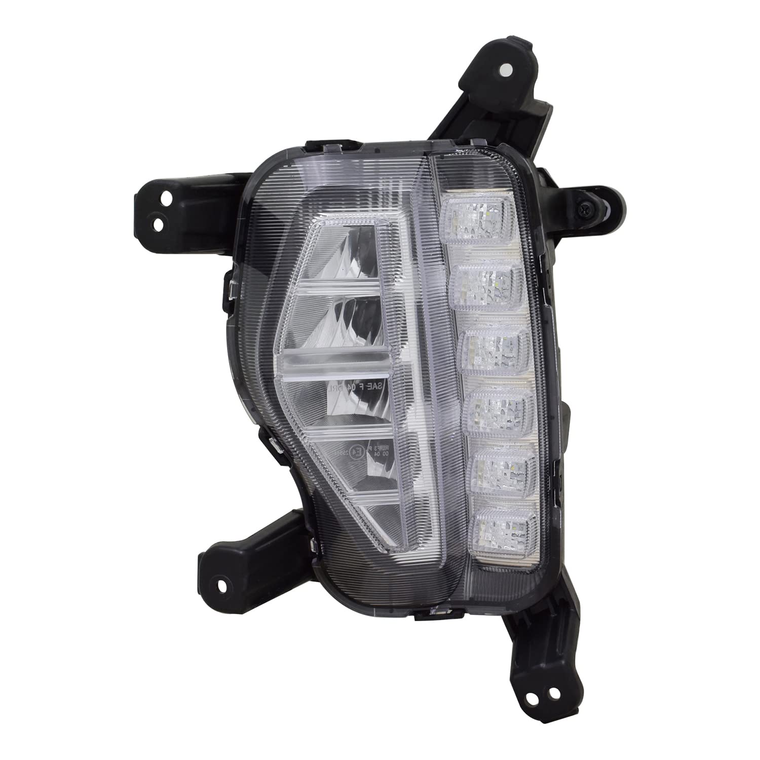 Left TYC Fog Light Assembly Compatible with 2017-2019 Hyundai Santa Fe