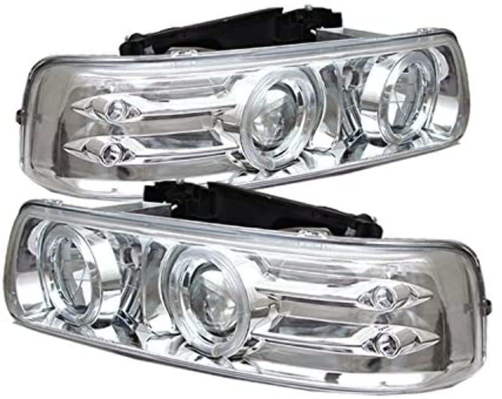 LED Halo Spyder Auto Projector Headlights Chrome/Clear 5009609
