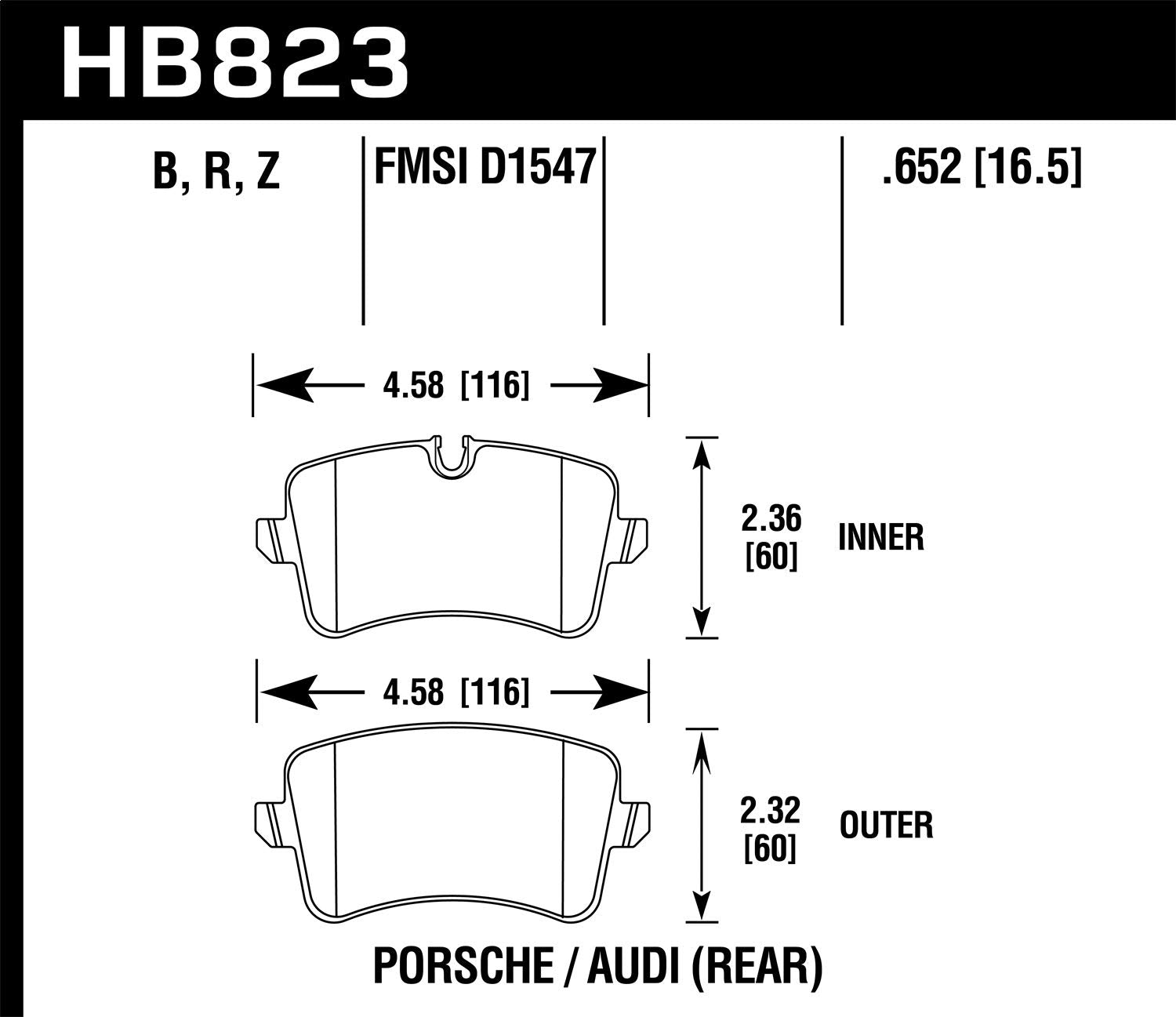 Hawk Performance HPS 5.0 HB823B.652 Street Brake Pads