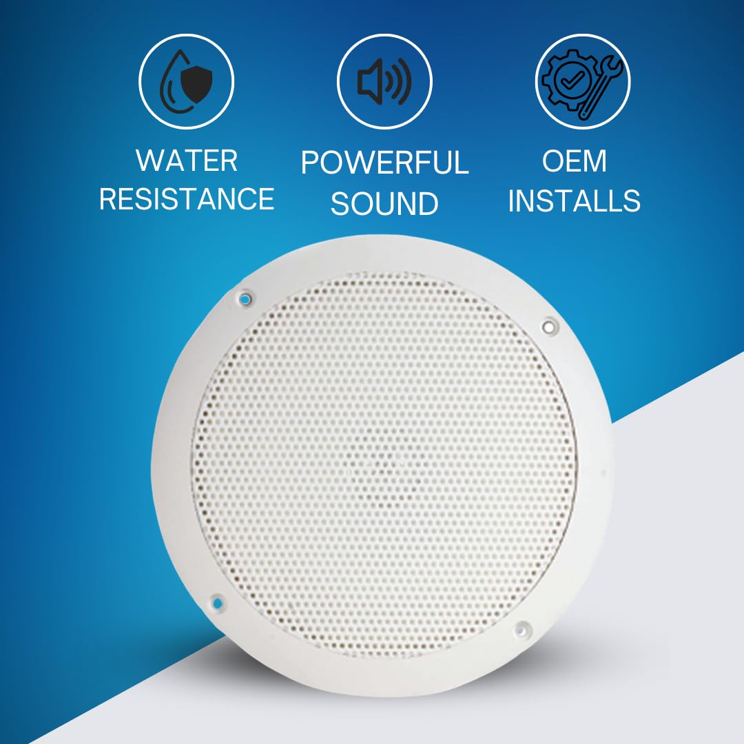 Waterproof Marine Speakers PQN Audio ECO50-4W - RV, Camper, Boat, Wall and Floor Outdoor Speakers