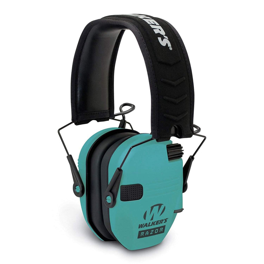 Walker's GWP-RSEM-LTL Slim Electronic Muff Light Teal, 2 'AAA' Batteries