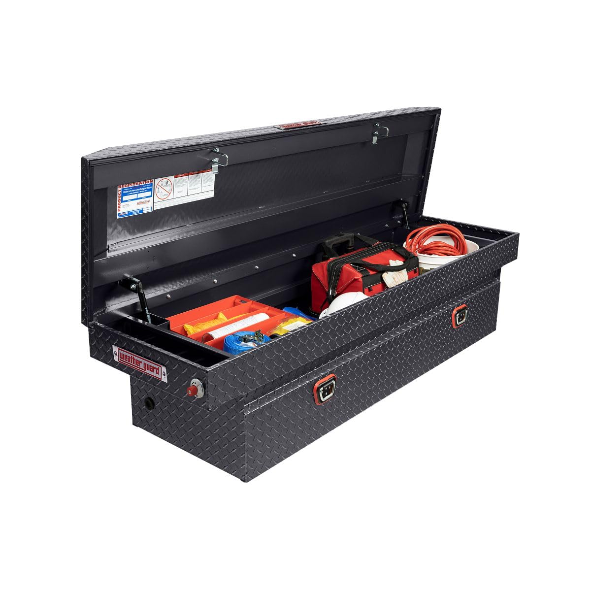 Weather Guard Saddle Box Model 117-6-04, Aluminum, Full Extra Wide, Gunmetal Gray, 14.4 cu ft