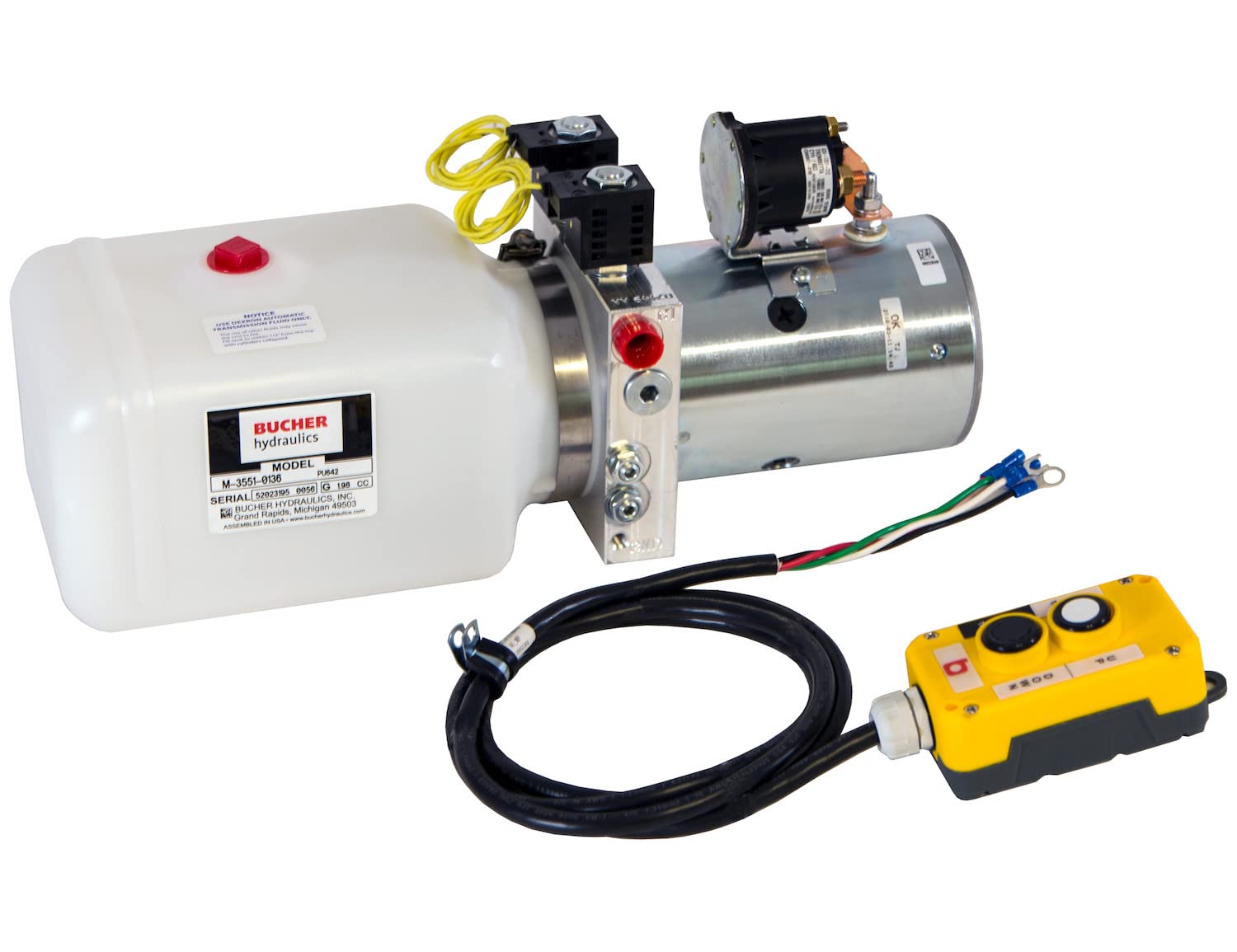 4-Way DC Hydraulic Power Unit Buyers Products, Controls Horizontal 0.75 Gallon Poly Reservoir, Hydraulic Accessories for Trucks & Trailers