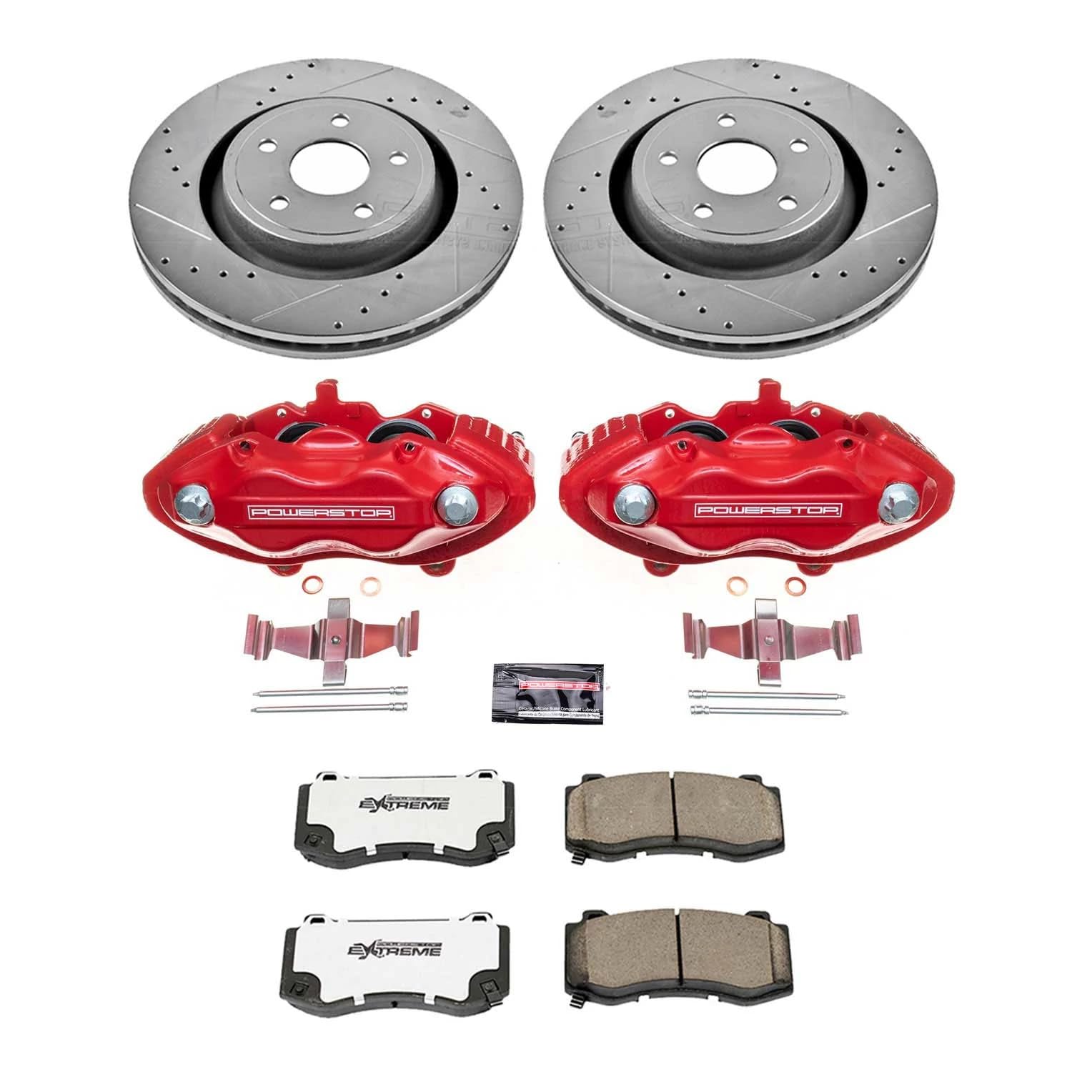 Power Stop KC2924-26 Z26 Street Warrior Front Brake Kit For Jeep Grand Cherokee Jeep 2006-2010 [Model Specific]