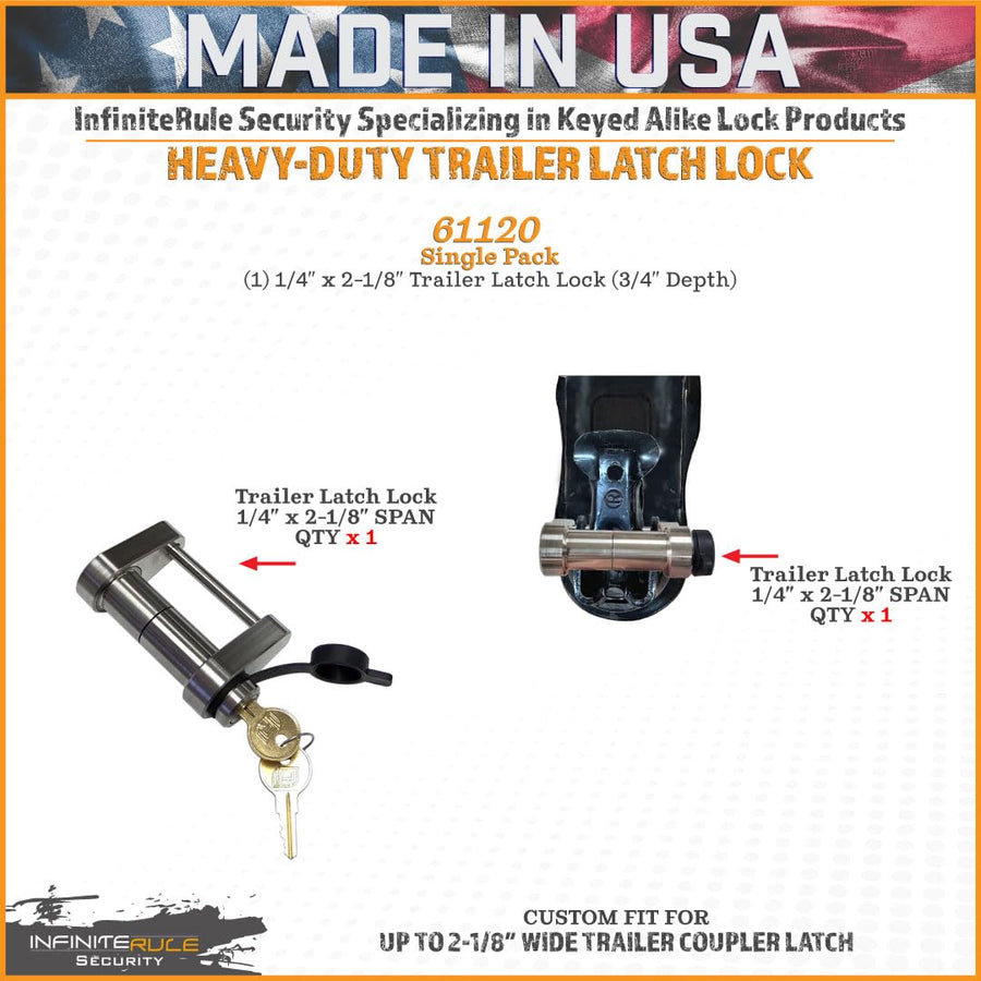 Trailer Latch Lock for InfiniteRule 2-1/8" Trailer Coupler Latch 61120