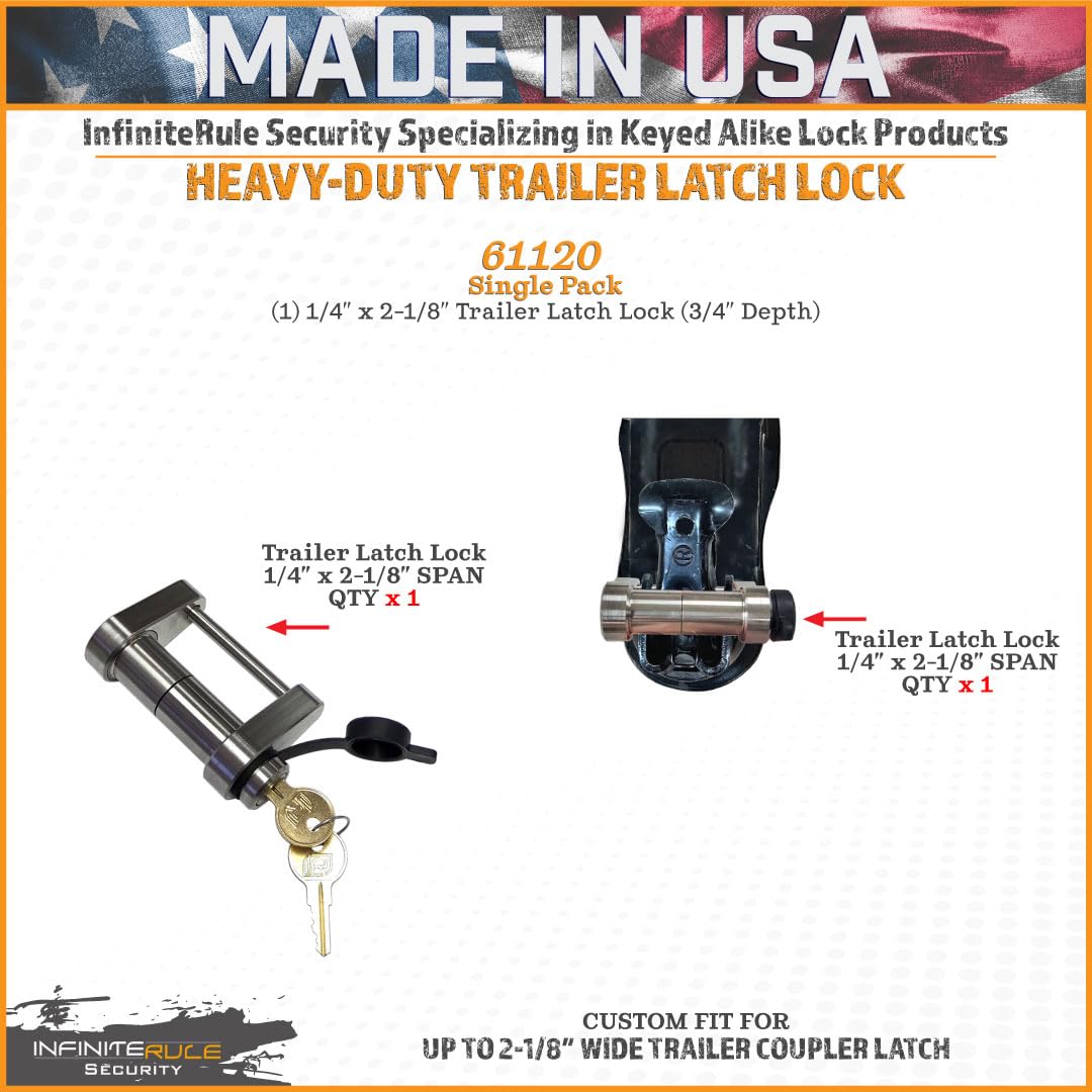 Trailer Latch Lock for InfiniteRule 2-1/8" Trailer Coupler Latch 61120