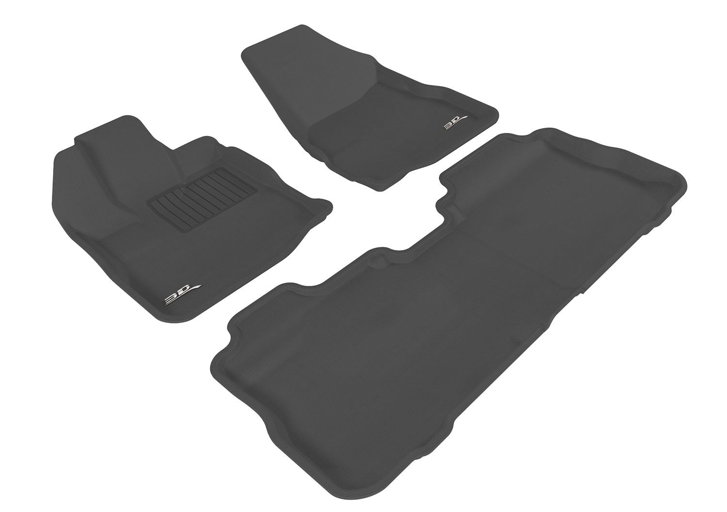 Complete Set 3D MAXpider L1CH01401509 Custom Fit All-Weather Floor Mat for Select Chevrolet Equinox/GMC Terrain Models - Kagu Rubber (Black)