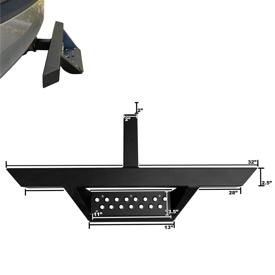 Impact Drop Step,Hitch Step Black Black Horse Compatible with All Truck and SUVs Equipped with 2" Receivers Come with Hitch pin and Anti-Rattling kit -IM-HSB