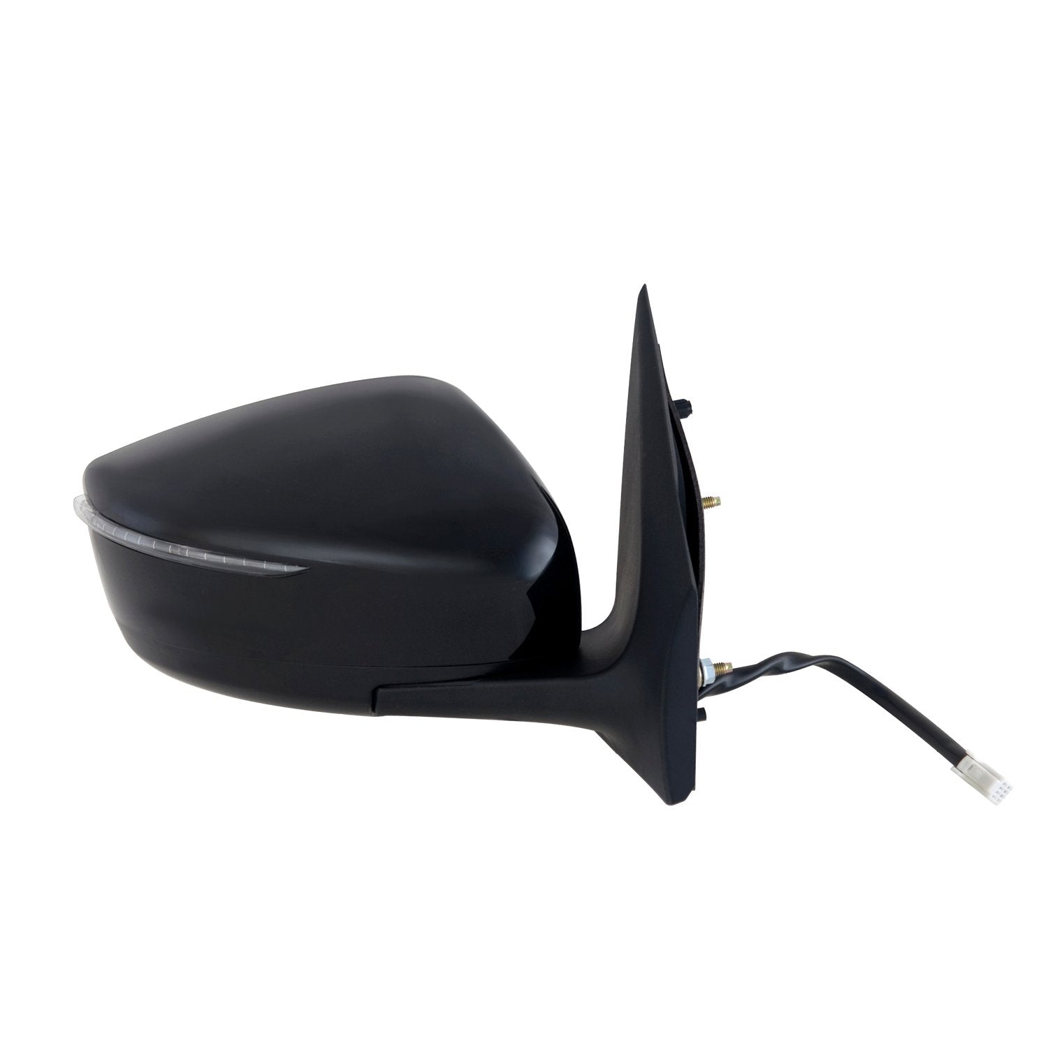 Passenger Side Fit Mirror for Nissan Versa Sedan, Textured Black w/PTM Cover, w/Turn Signal, Foldaway, Power