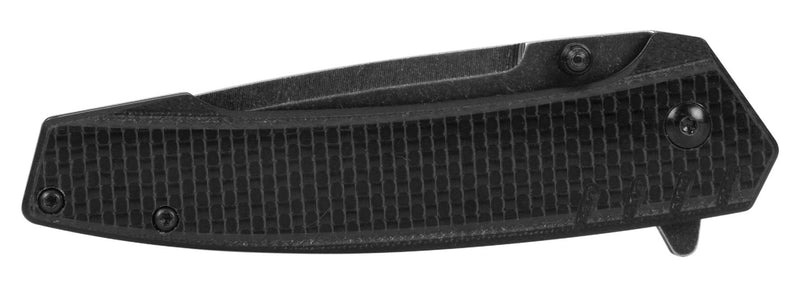 W9363 Performance Tool Carbon Fiber Folding Knife with Stonewashed Drop Point Blade and Roller Bearing Pivot Point