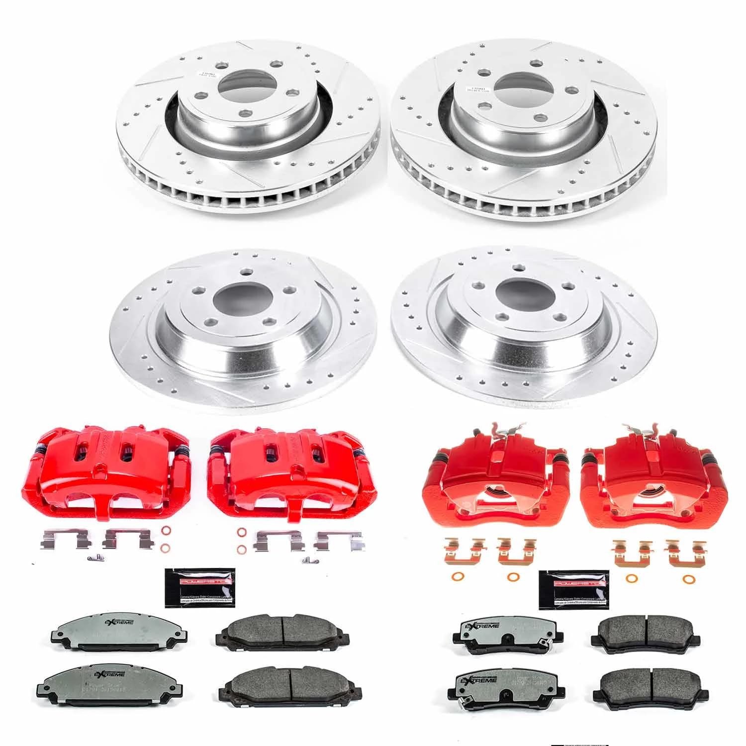 Power Stop Z26 KC6808-26, Front and Rear Caliper Kit-Brake Rotors, Carbon Ceramic Brake Pads, Calipers For Ford Mustang 2015-2019 [Model Specific]