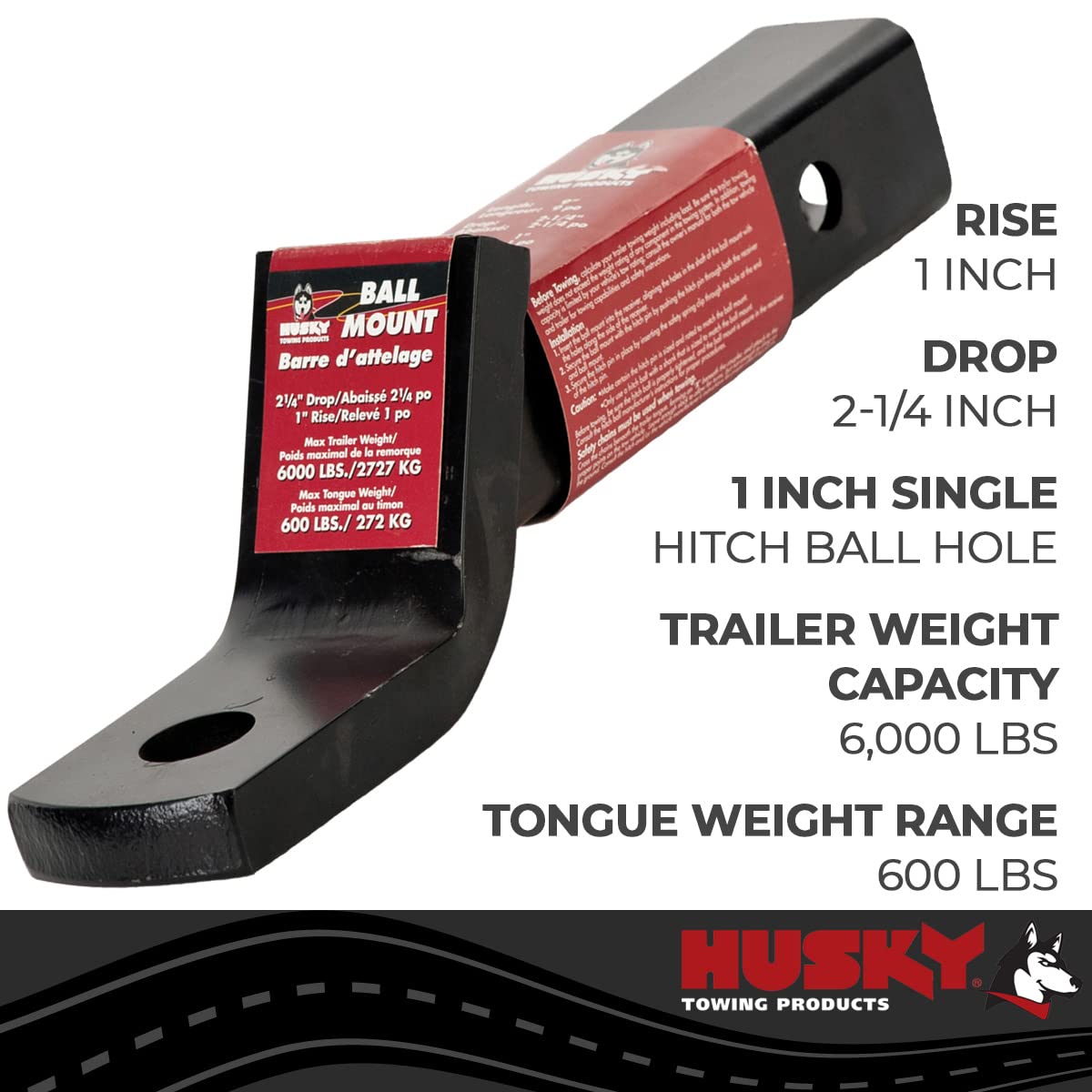 9 X 1 X 2-1/4 Class III Ball Mount HUSKY TOWING 31360
