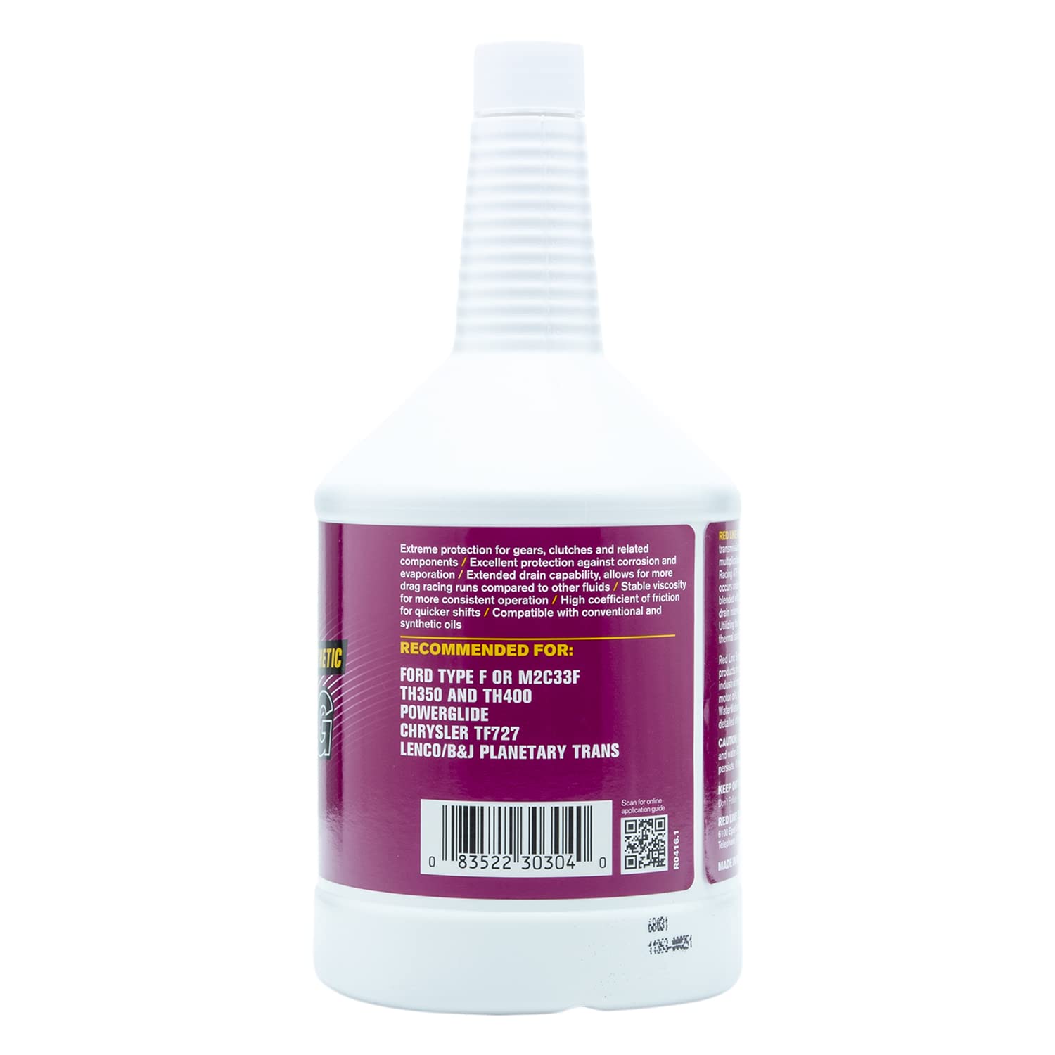 Synthetic Racing Type F Automatic Transmission Fluid (ATF) Red Line - 1 Quart