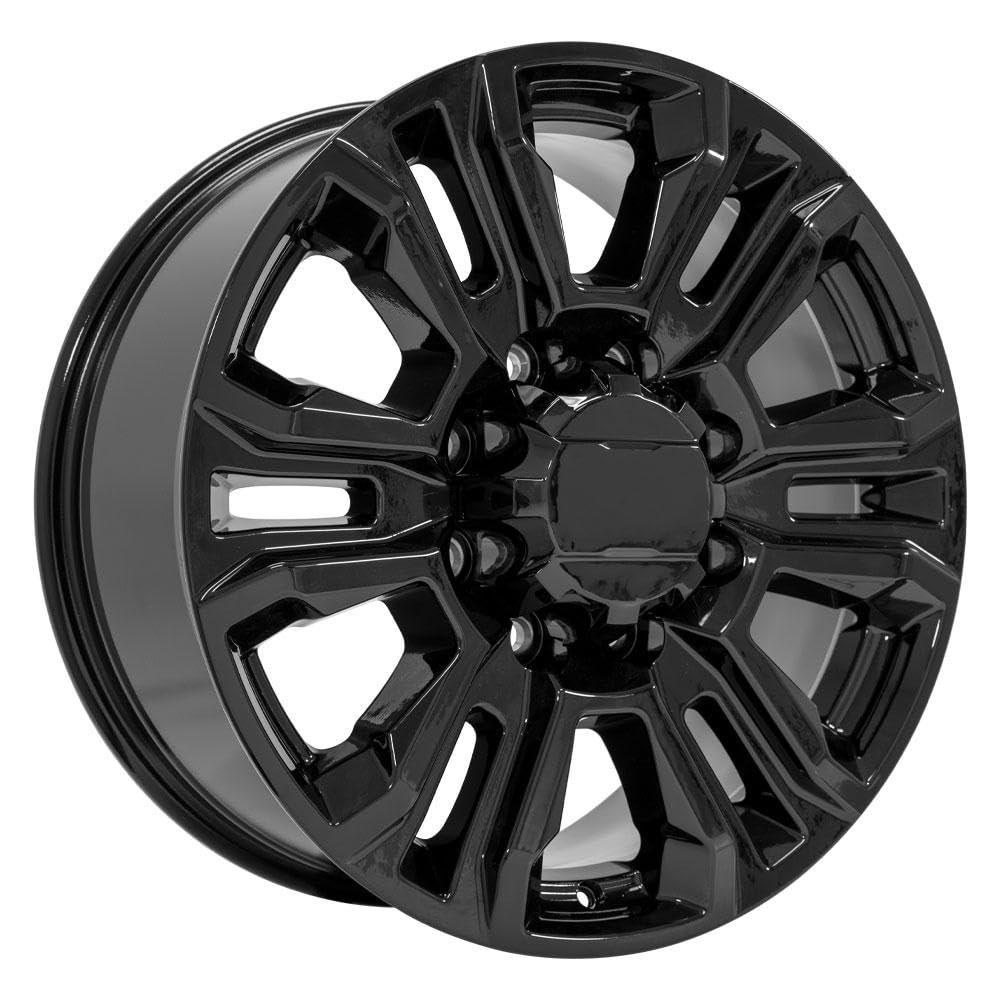 20 Inch OE Wheels CV70B Rim Fits Sierra 2500/3500 Denali Style 8x180 20x8.5 Gloss Black - Hollander 5957 (1)