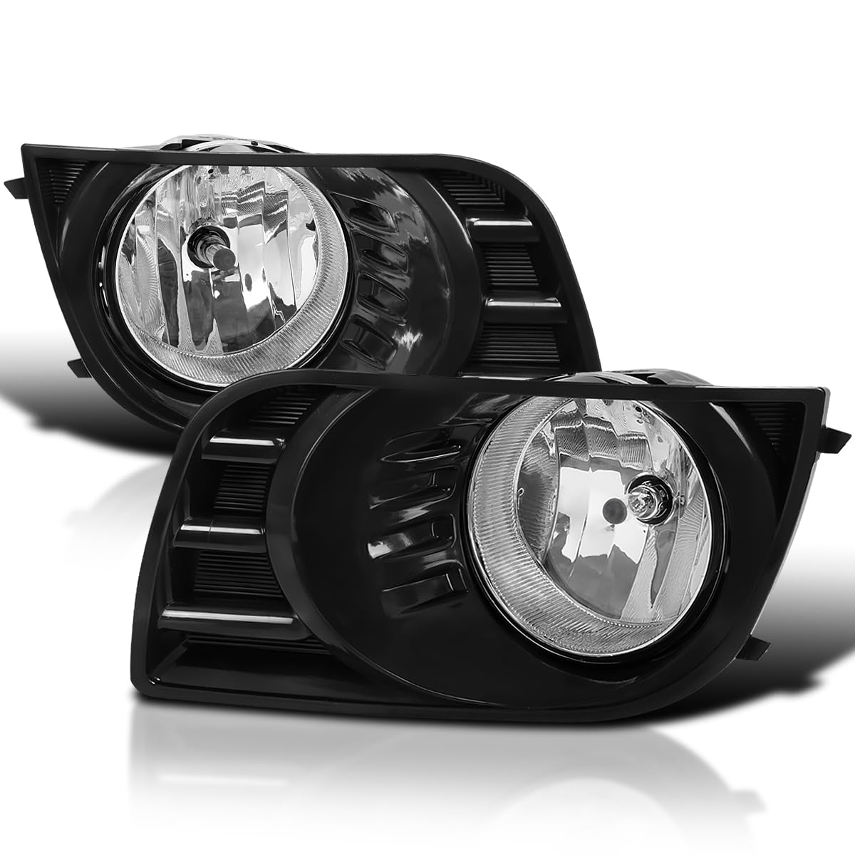 Fog Lights + Switch + Black Bezels SPEC-D TUNING Compatible with 2008-2017 Toyota Sequoia, L+R Pair Assembly