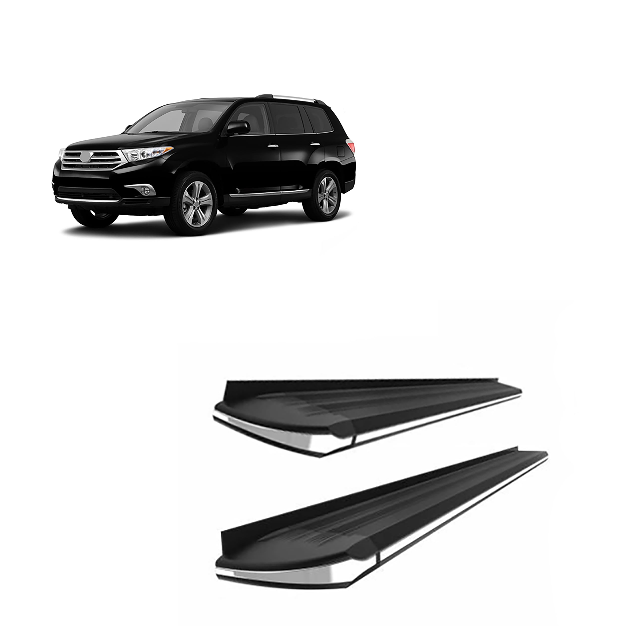 Exceed Black Horse Running Boards Compatible with 2008-2013 Toyota Highlander-EX-TYHG