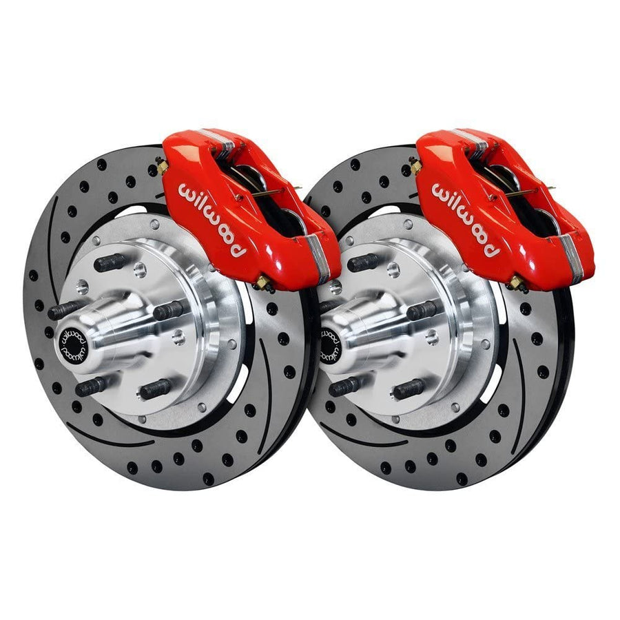 FDL Front Kit, WILWOOD 140-12045-DR 12.19", Drilled, Red 69-70 Impala Drum/Disc, 69-82 Vette