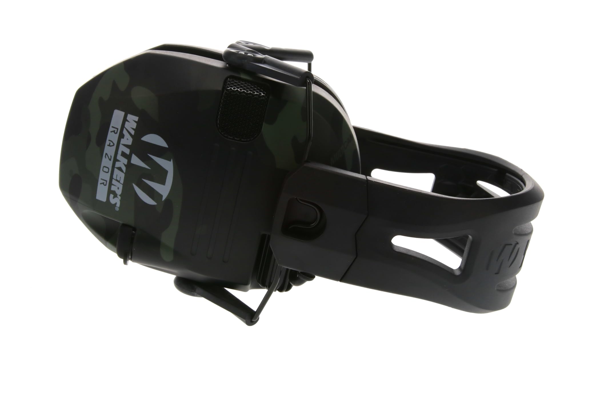 Multicam Grey Camo Walker's Razor Tacti-Grip Earmuffs, High Performance Silicone Composite Slip Free Headband- Natural Sound Clarity Full Dynamic Range 23 NRR, Multicam camo