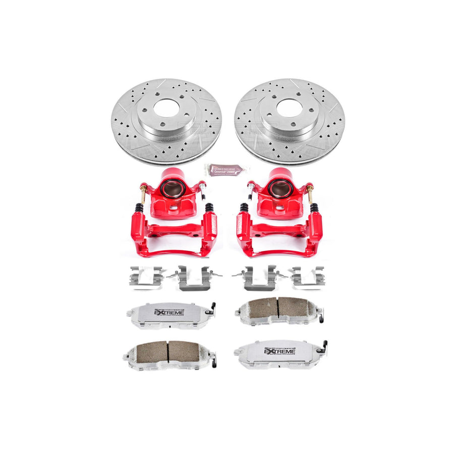 Power Stop Front KC2282-26 Z26 Street Warrior Brake Kit Infiniti Nissan For INFINITI I35 2002-2004, Nissan Altima 2002-2006, Nissan Maxima 2002-2003 [Model Specific]