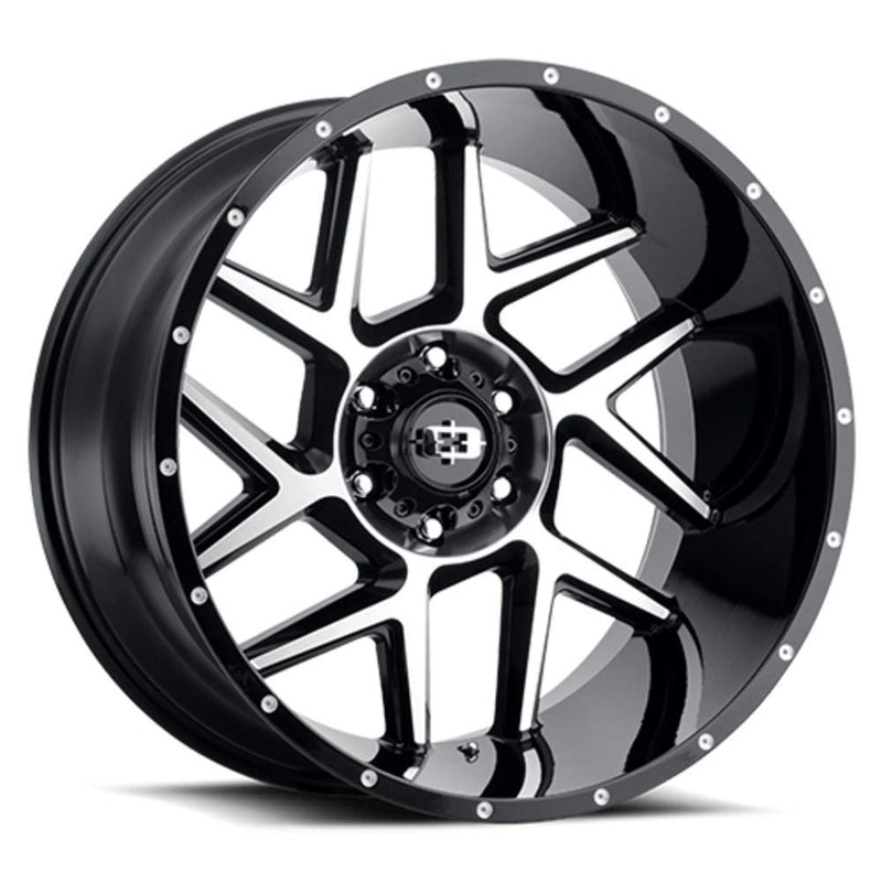 20x12 Vision 360 Sliver 6x135 -51mm Black/Machined Wheel Rim 20" Inch