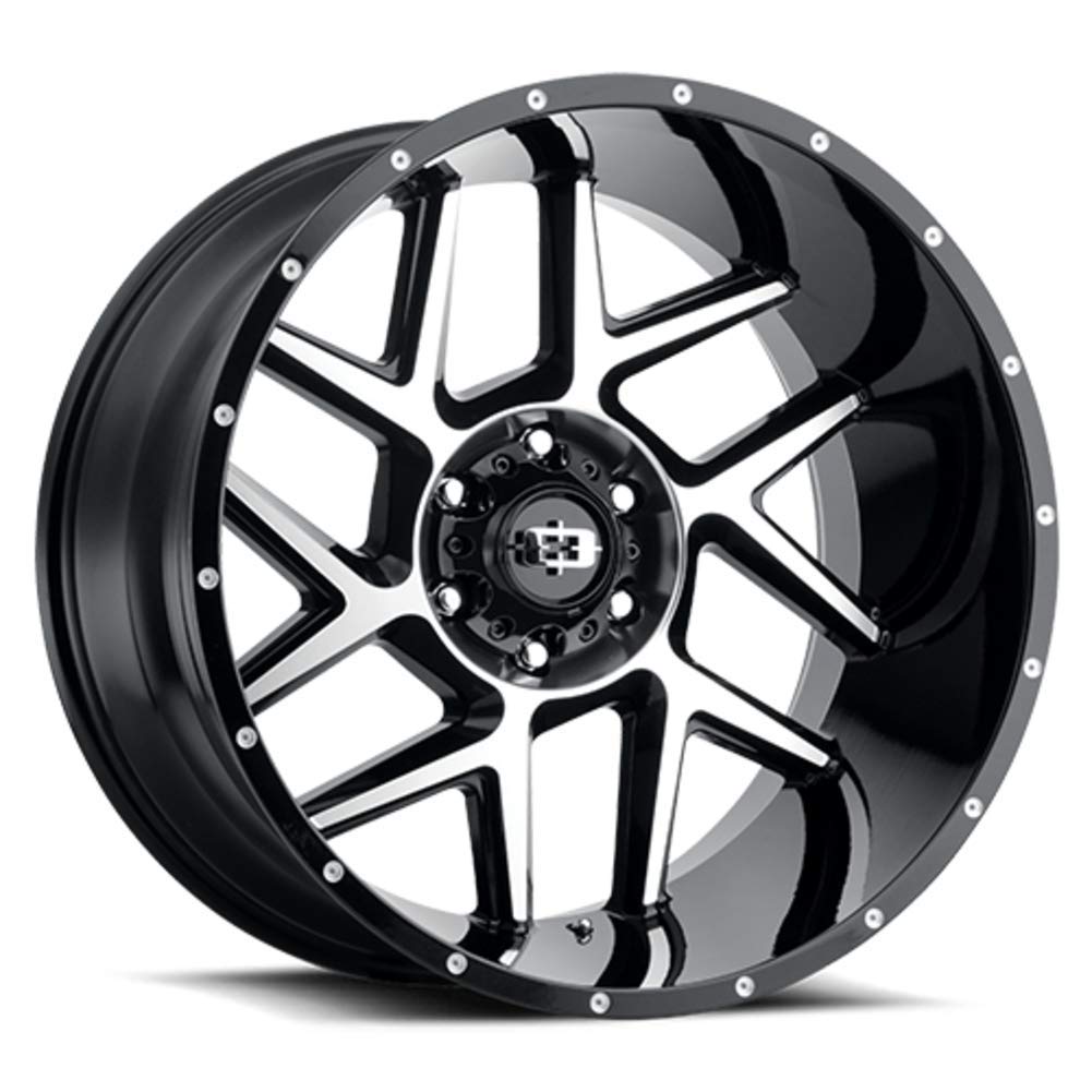 24x12 Vision Sliver 360 -57mm Black/Machined Wheel Rim 24" Inch