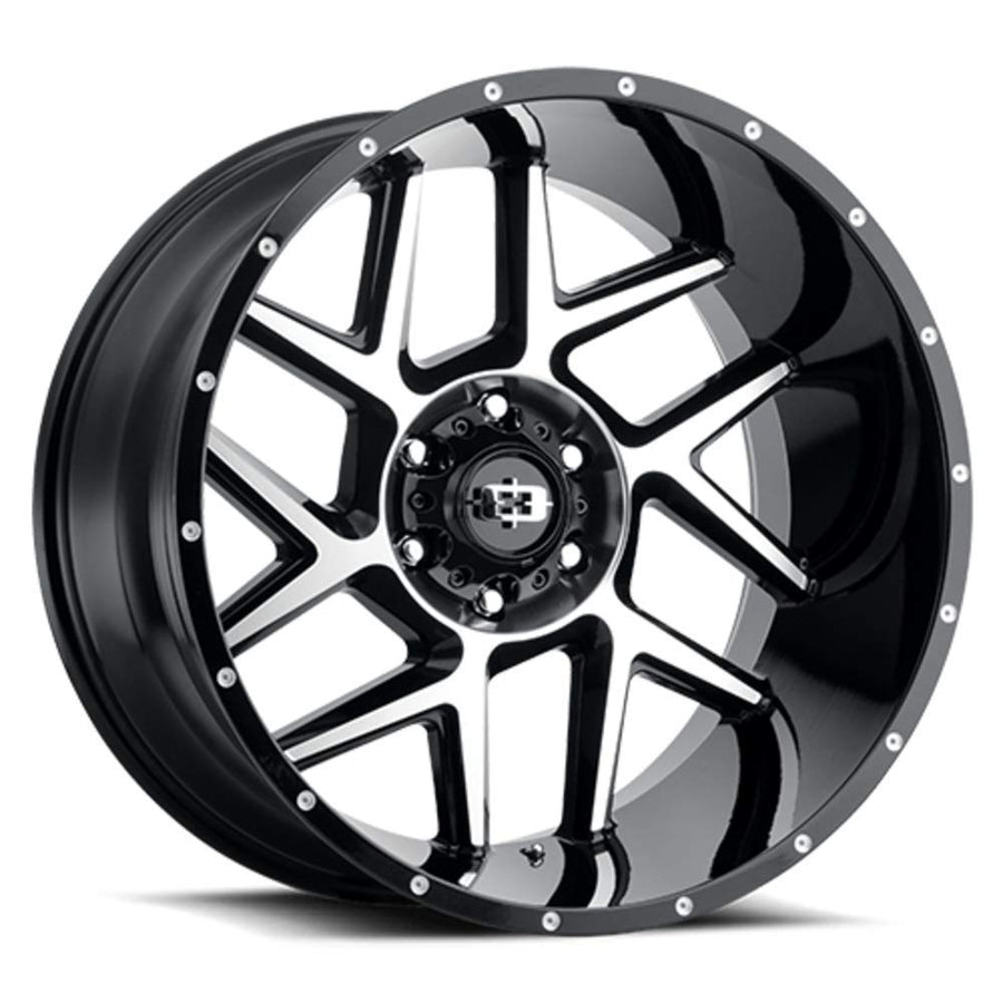 24x12 Vision Sliver 360 -57mm Black/Machined Wheel Rim 24" Inch