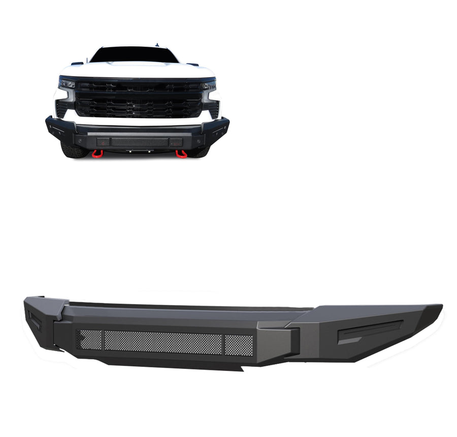 Armour II Heavy Duty Black Horse Modular Front Bumper Modular Matte Black Compatible with 2022-2024 Chevrolet Silverado 1500-AFB-SI23-BU