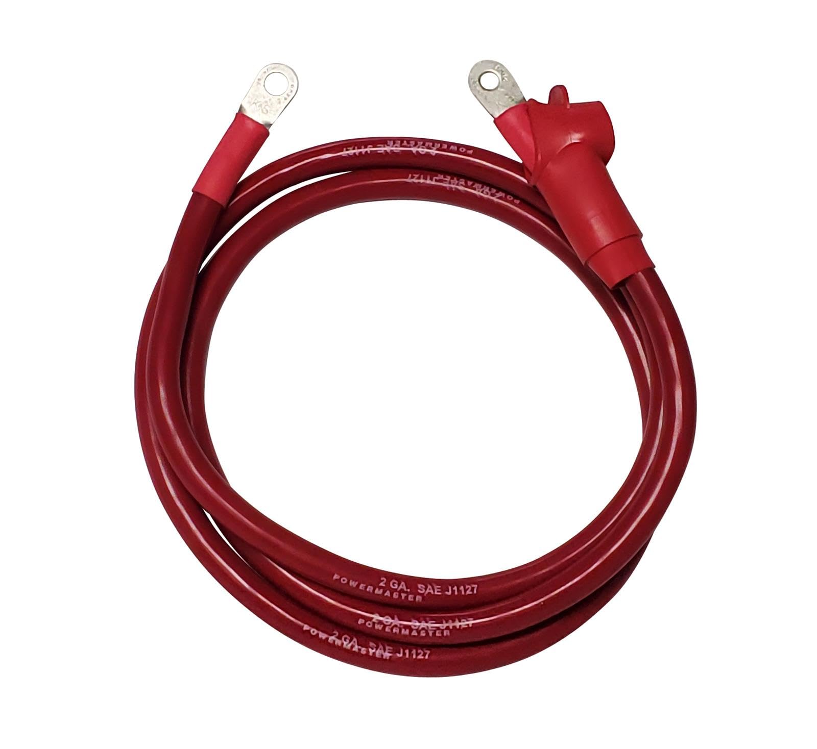 1-525 Powermaster Alt Charge Wire 2g 5 ft w/2-5/16 Eyelets