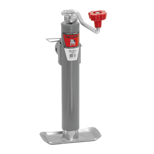178101 Bulldog Round Trailer Jack, Side Mount, 5,000 lbs. Lift Capacity, Topwind, Weld-On, 10 Inch Travel