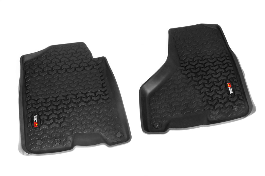 Front Floor Liners Rugged Ridge for RAM 1500/2500/3500 | Pair, All-Terrain, Black | 82903.08 | Fits 2009-2018 RAM 1500/2500/3500 Crew Cab & 2500/3500 Mega Cab