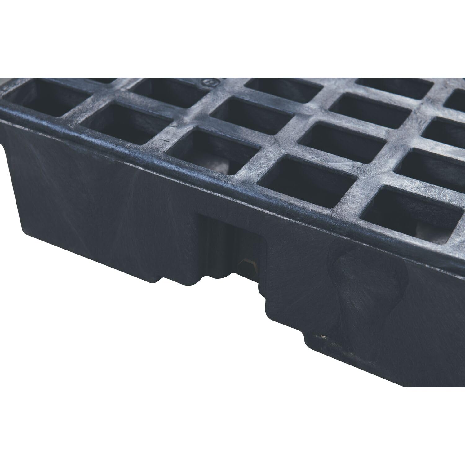 6 Eagle Drum Spill Platform with Drain and Forklift Pockets, 78.25"x51.5"x6.5", 88 Gallon Sump, 10,000 lbs. Load Capacity Containment Tray, Made in USA, Black, 1686D