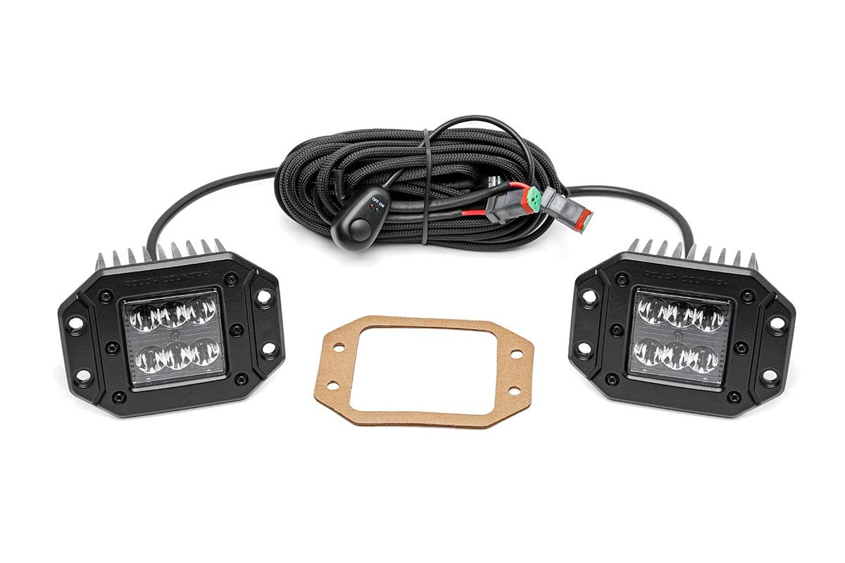 Black Series Rough Country 2" Flush Mount CREE LED Lights - 70803BL