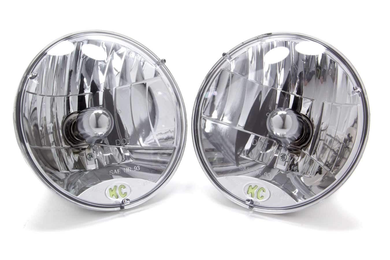 7" Round KC HiLiTES 42301 H4 DOT Headlight - Set of 2, White