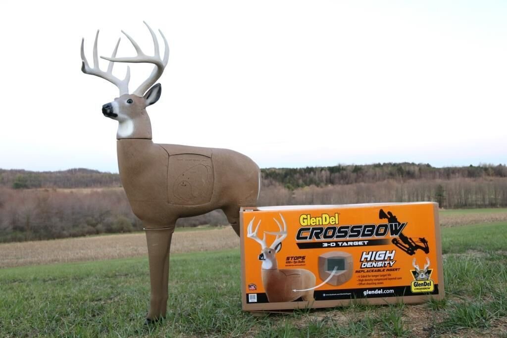 Crossbow GLENDEL Buck 3D Archery Deer Target with Replaceable Core, Life Size 200 Pounds, Brown
