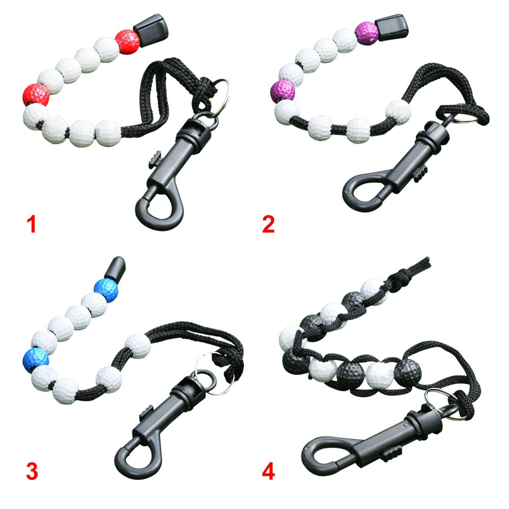 Professional Kathleen0 ounter Aid Beads Remenber Portable hain Nylon Putt Training Durable with Lip Golf Score(Purple)