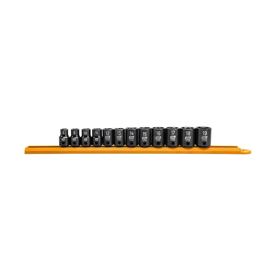 3/8" Drive GEARWRENCH 12 Pc. Standard Impact Socket Set, Metric - 84911N