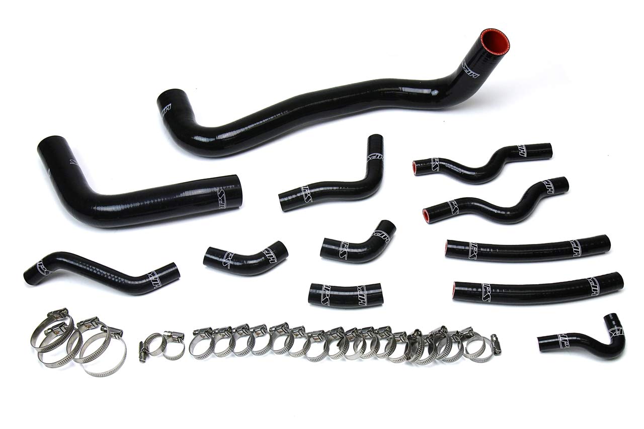 Black HPS 57-1610-BLK Silicone Radiator and Heater Hose Kit Coolant