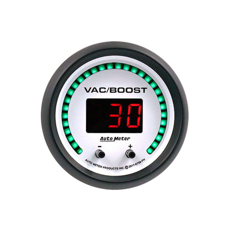 Gauge AutoMeter 6758-PH, Vac/Boost, 2 1/16", Two Channel, Selectable, Phantom Elite Digital