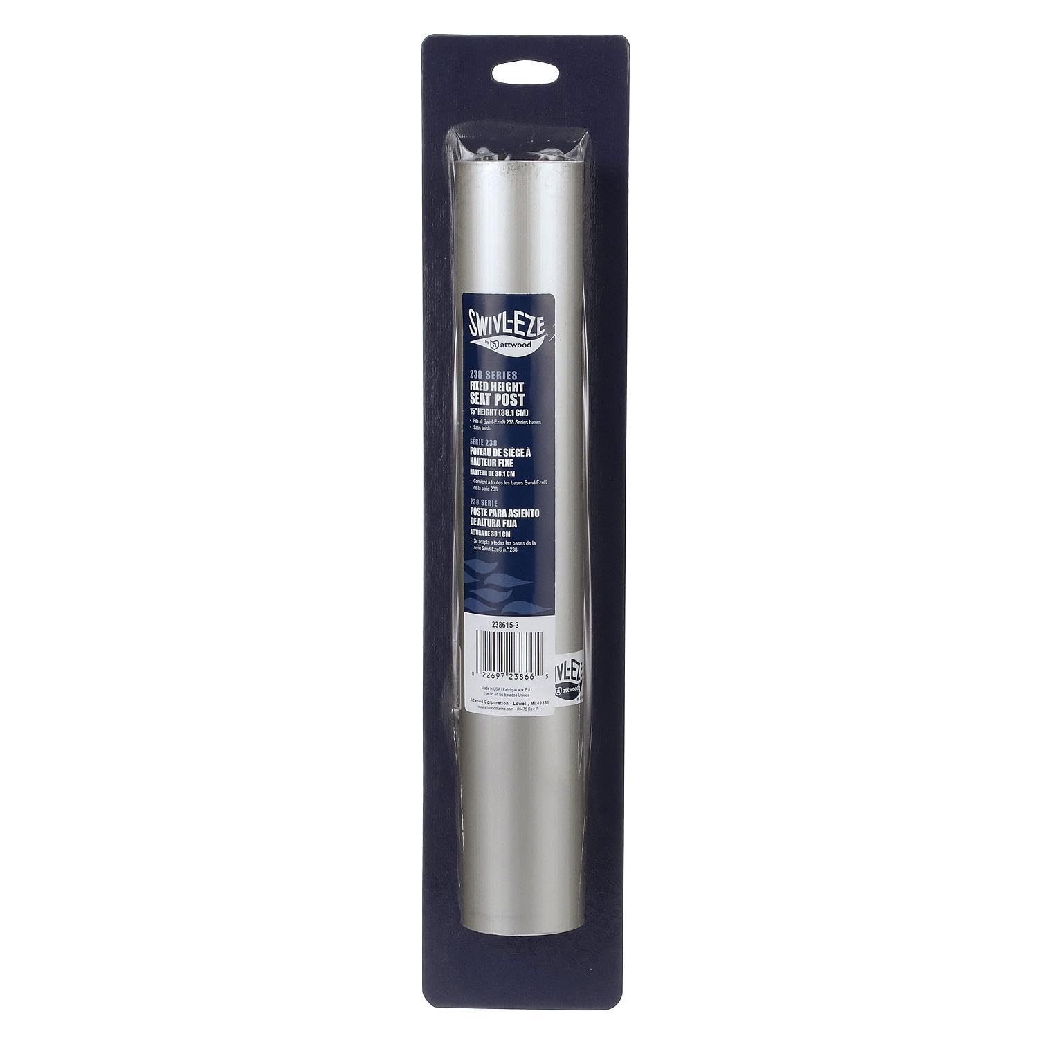 attwood 14.6" Fixed Height Seat Extension Post for 15" 238 Series Pedestal Assembly